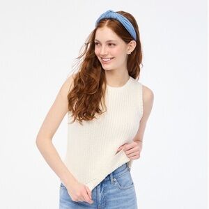 J. crew Sweater Vest Cream Sleeveless Knit Top